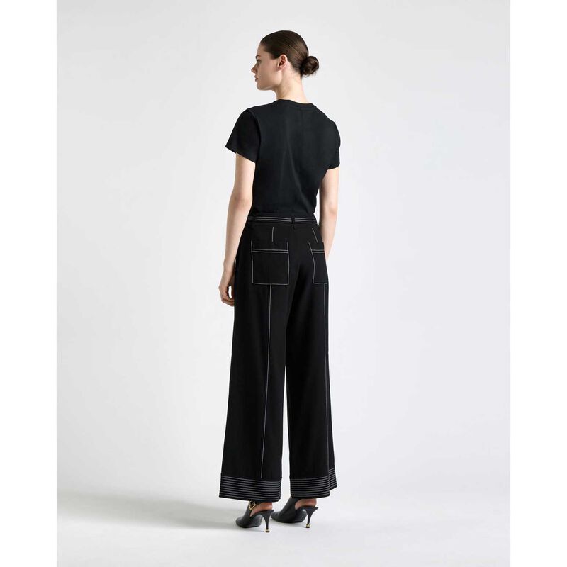 Cue Black Fitted Pima Cotton Tee image number 1